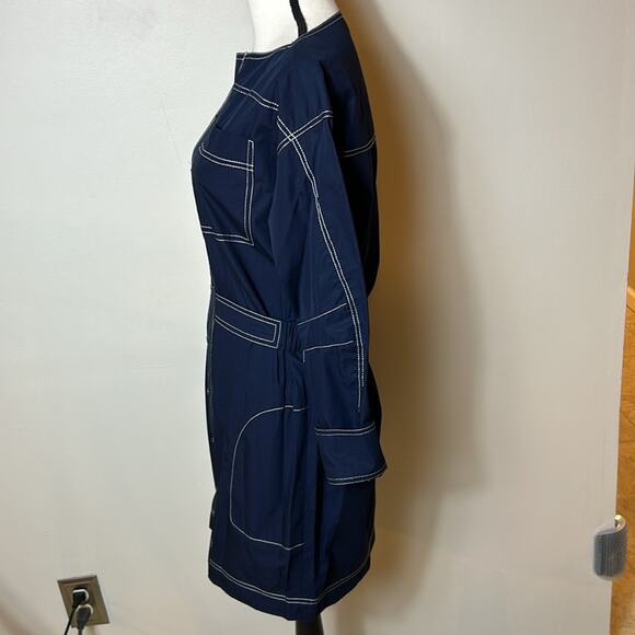 NWT Derek Lam 10 Crosby navy topstitched trench coat jacket dress - Picture 6 of 12